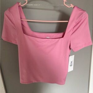 Pink Square Neck Women's Top